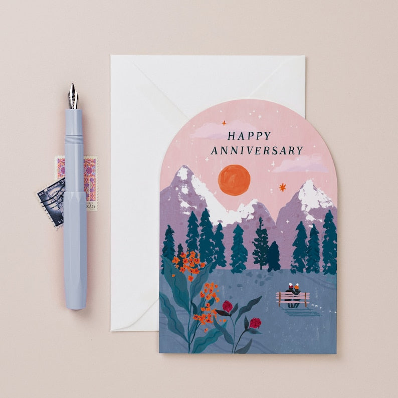 Sunset Anniversary Card | Anniversary Card | Happy Anniversary Card